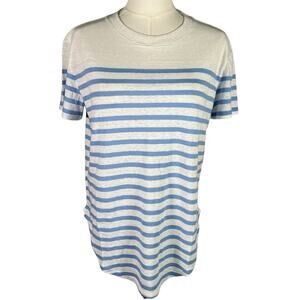 Lou & Grey Blue White Striped T-Shirt Size Small Nordstrom Slub Knit Casual‎ Tee
